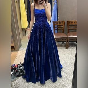Navy Blue Grad/ Formal/ Prom Dress